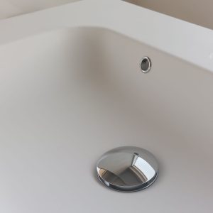 Glossy Chrome Metal Pop-up Strainer (No Logo) & Glossy Chrome Overflow Ring