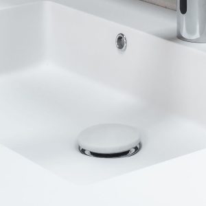 KUMA Marble Cover Pop-up Strainer & Glossy Chrome Overflow Ring